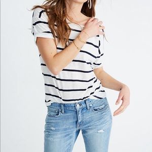 madewell whisper cotton crewneck striped t-shirt